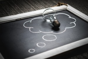 chalkboard with lightbulb