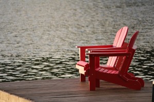 cottage chairs by the lake